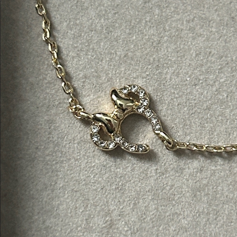 Disney Gold Bauble Bar Necklace Minnie Mouse Ears